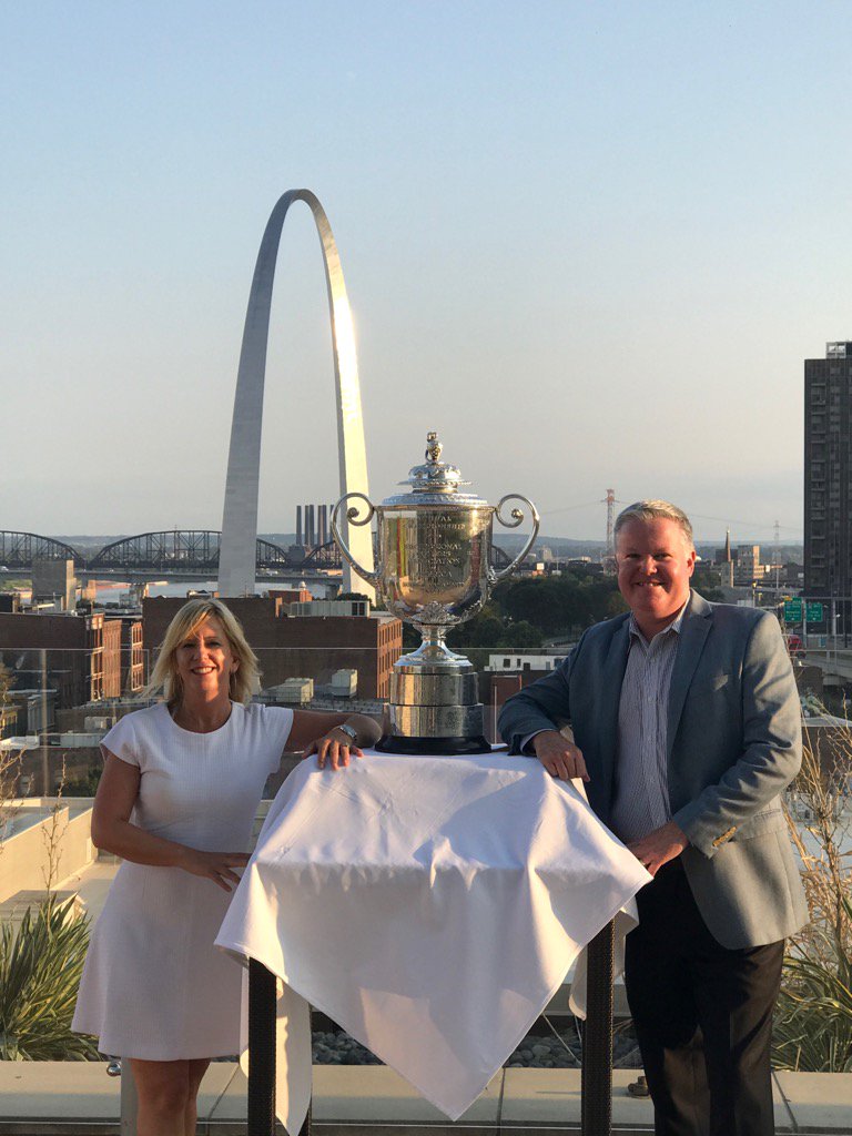 jaydelsing's tweet photo. Wow how cool @TimPowers13 @FourSeasons STL the #wannamakertrophy in #theLou 1 yr before @PGAChampionship @bellerive https://t.co/a4qhp1S5fV