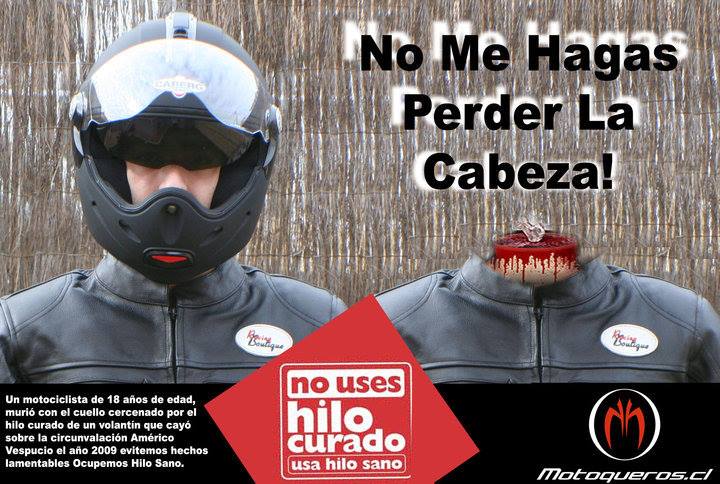 Anim_Chile's tweet photo. Los amigos de @MotoquerosCl están trabajando en la campaña "No Me Hagas Perder la Cabeza" RT para un #18deSeptiembre sin tragedias. https://t.co/6BaX97z2H9