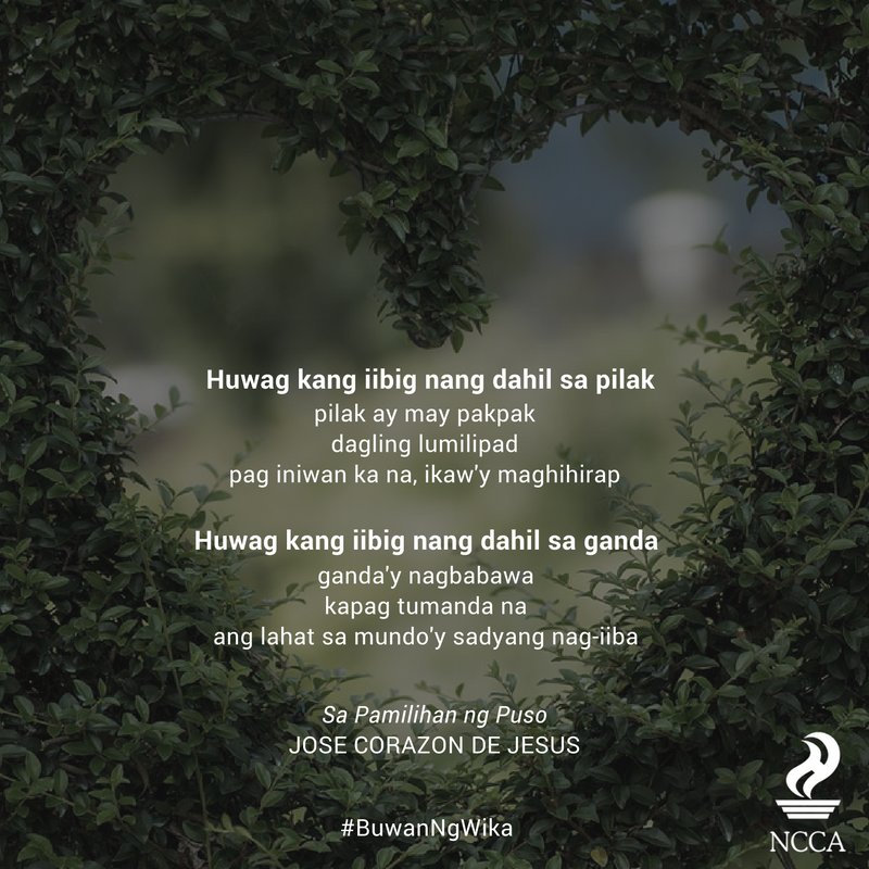NCCAOfficial's tweet photo. Para sa mga umiibig at iibig pang muli, isang mensahe ngayong huling araw ng Agosto. #BuwanNgWika https://t.co/xkYAVlVrNy https://t.co/YotCVqavMC