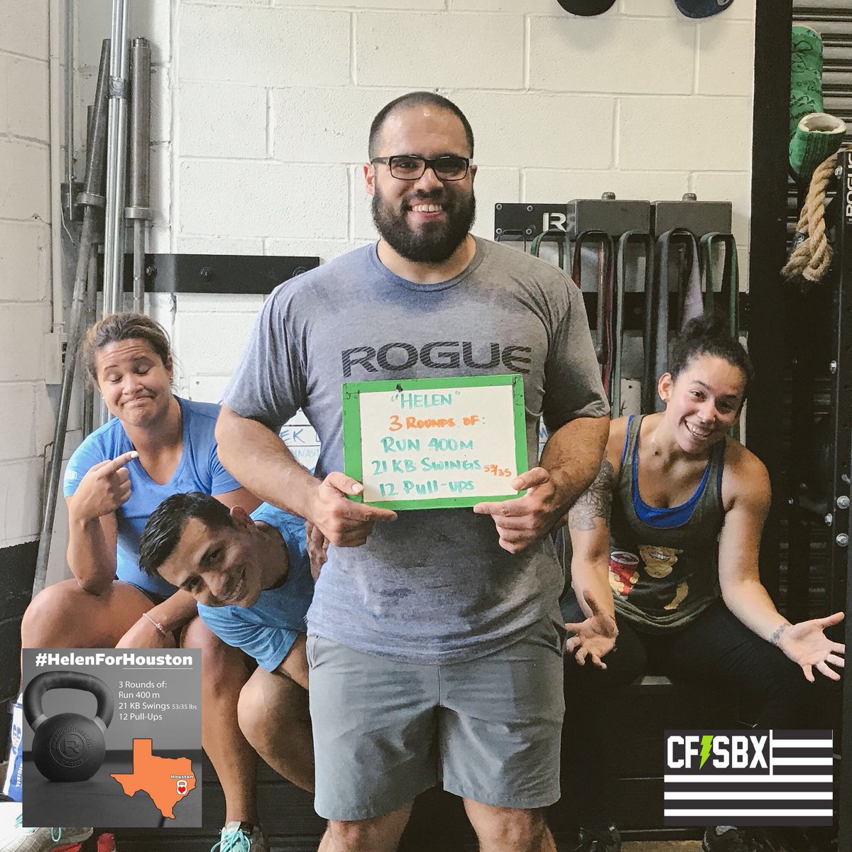 thebronxbox's tweet photo. “Community is what differentiates CrossFit”Today we joined Affiliates in solidarity #HelenForHouston #houston #donate #crossfit #helphouston https://t.co/RMS9NTymq4