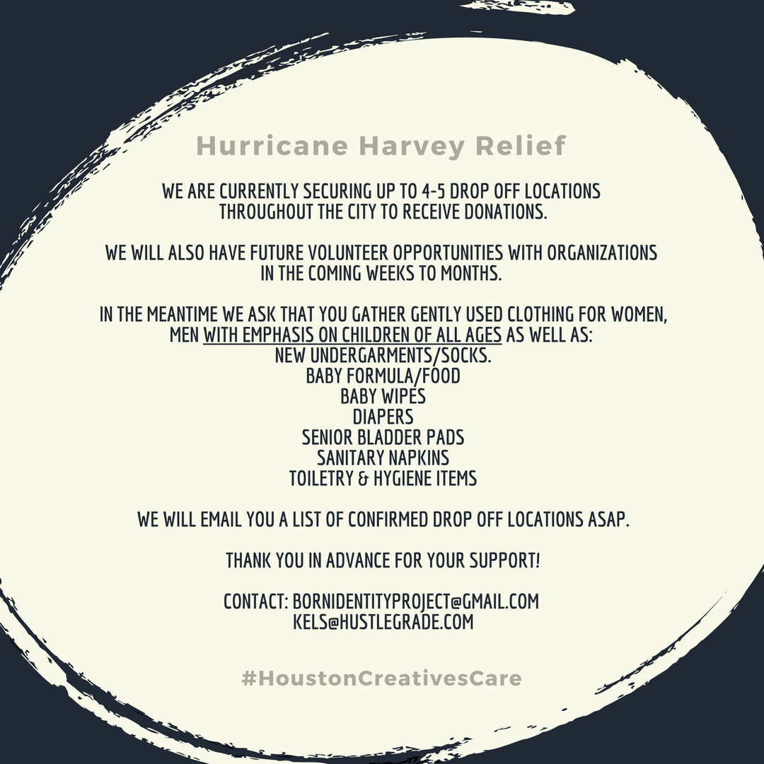kelseylayne__'s tweet photo. collection drop locations will be announced soon.
we could also use more volunteers to man collection sites!
#HoustonCreativesCare https://t.co/C7G57tjaFW