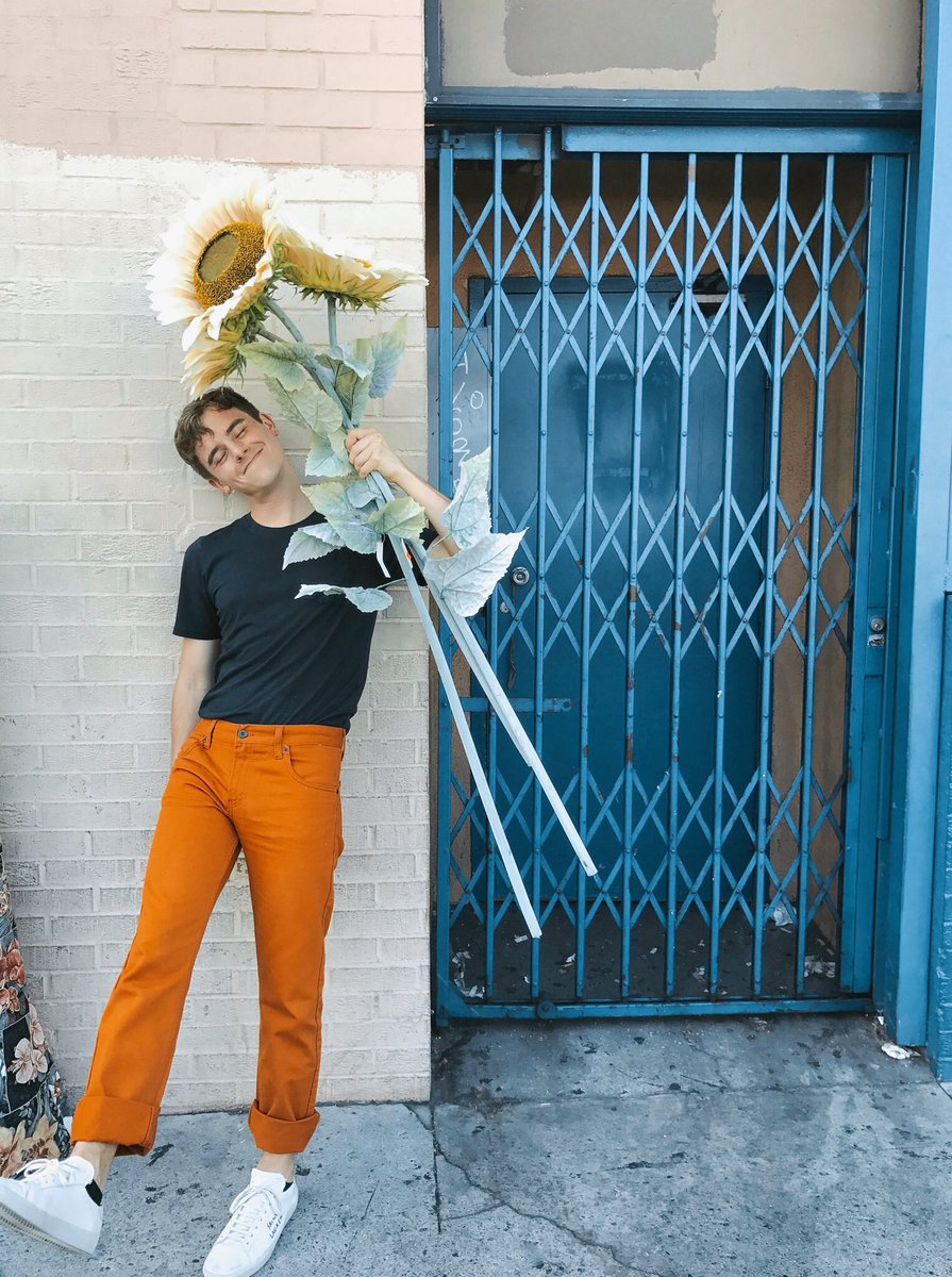 connorfranta's tweet image. i bought these giant plastic sunflowers for a little thing im workin' on and its truly stupid how giddy i am about finding them 🙄😍