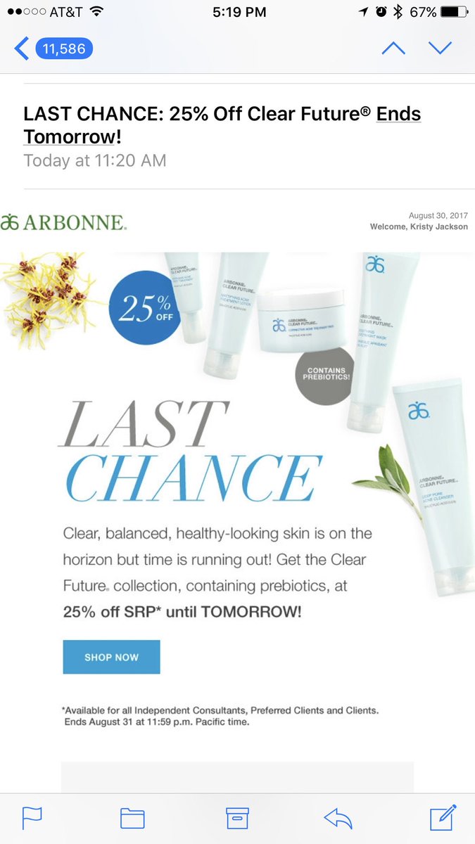 Hurry get what you need to have a clear face😊sale ends tomorrow #Arbonne #ClearFuture arbonne.com/pws/KristyJack…