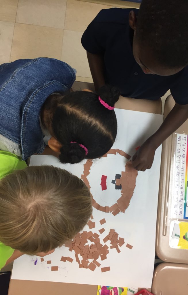 mabry_dana's tweet photo. Class mascot coming along! Love seeing my Monkeys cooperate &amp; build community! https://t.co/z053TaFa4C