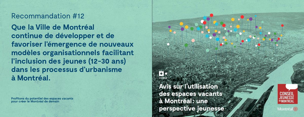 Découvrez les recommandations de l'Avis sur l'utilisation des espaces vacants de Montréal.

Plus d'infos: bit.ly/espacesvacants…