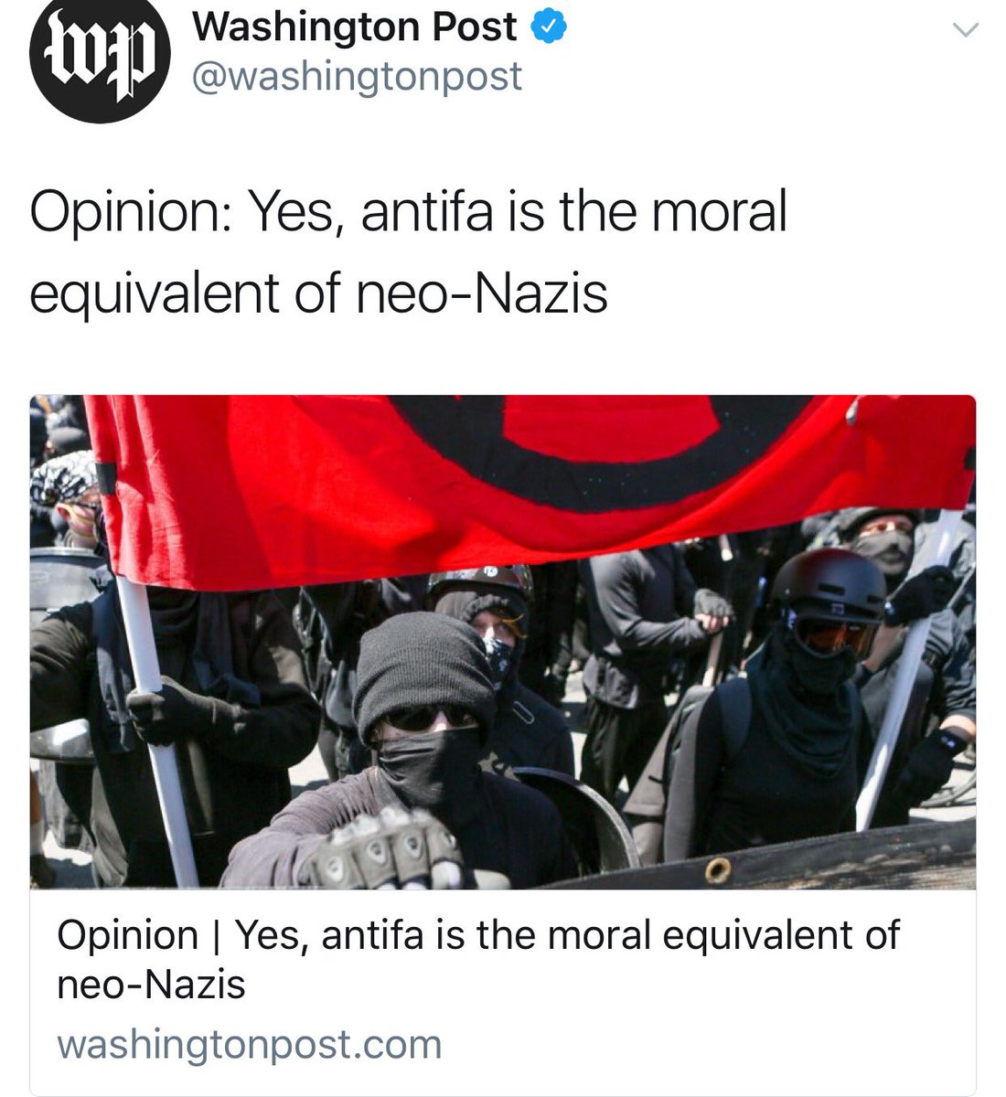 InfidelAngela's tweet photo. I hope you're sitting down!! 😃@washingtonpost calls #ANTIFA  NEO-NAZIS.🚨🇺🇸  #MAGA https://t.co/0TXnHXW88a