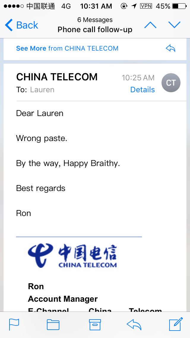ltintin_'s tweet photo. When you're having a rough day, but then at least your internet company cares enough to say happy belated braithy... https://t.co/UBmJiCzg1w
