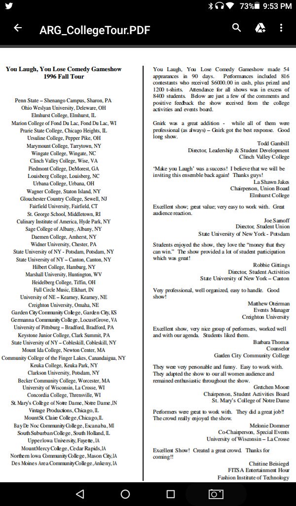 aarongnirk's tweet image. #Fall96 You Laugh, You Lose college tour mgr &amp;amp; talent w @ladyluckydeluxe #NY @CIACulinary @WagnerCollege #CT @FairfieldU #MA @BeckerCollege