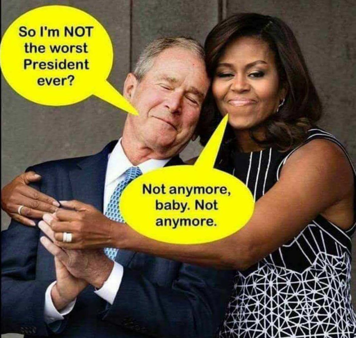 nickjaine's tweet photo. .@GeorgeHWBush @GWBLibrary @BarackObama @MichelleObama @ObamaFoundation @HillaryClinton @realDonaldTrump @politico @RepMaxineWaters @DNC @VP https://t.co/AQvo88iL1x
