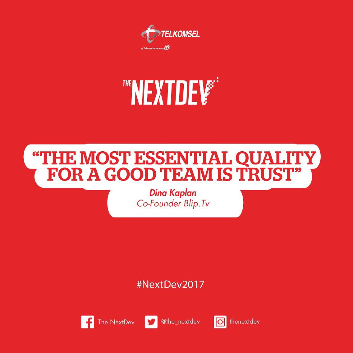 NextDev_id's tweet photo. Pagi Pagi Pagi, Mention team kamu &amp; share apa kiat-kiat kalian dalam membangun team yang baik selain mengandalkan "Trust"? #NextDev2017 https://t.co/w1cmy1VgHx
