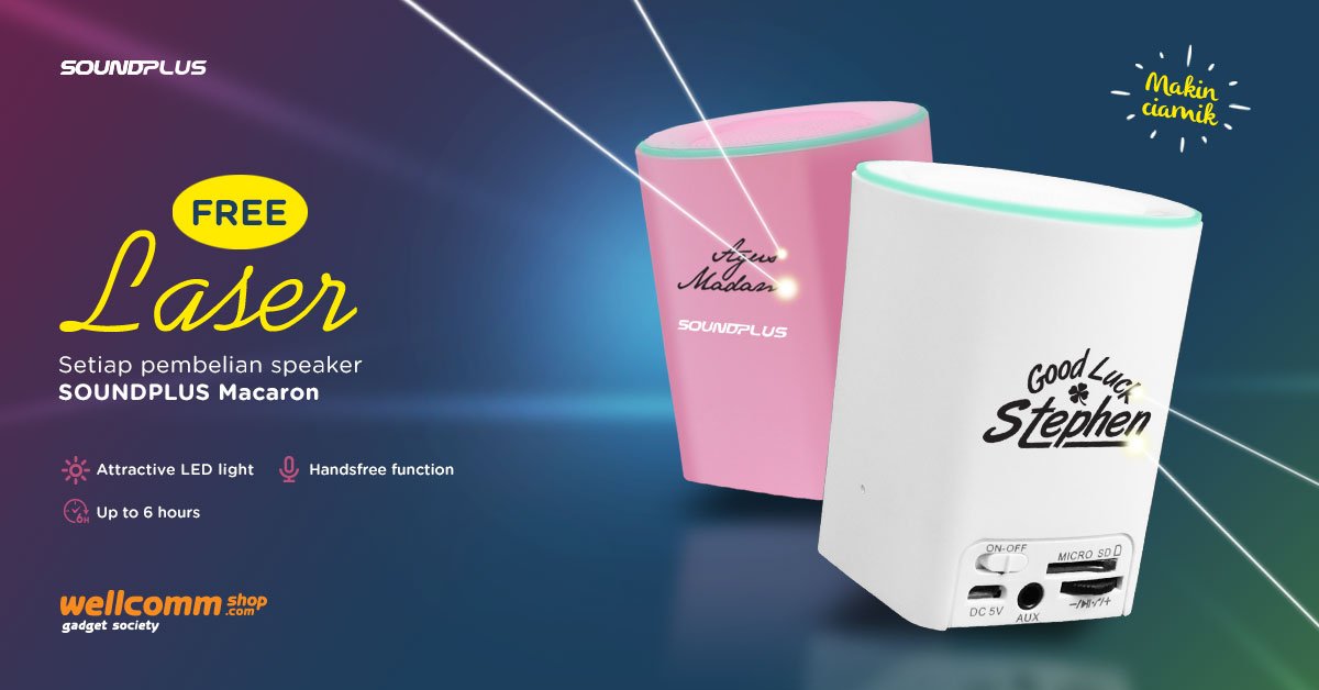 Saatnya jadikan speakermu lebih personal. FREE Grafir Nama u/ setiap pembelian online bit.ly/SPEFL | Info: 0811 6988 111 (CS)