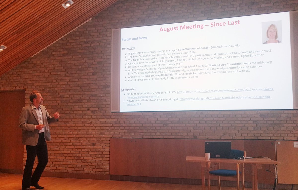 emilbp's tweet photo. Kim Daasbjerg gives a status on #spoman #openscience at this years first open science meeting. Almost 20 students ready to do projects now! https://t.co/SRfwvcLz3v