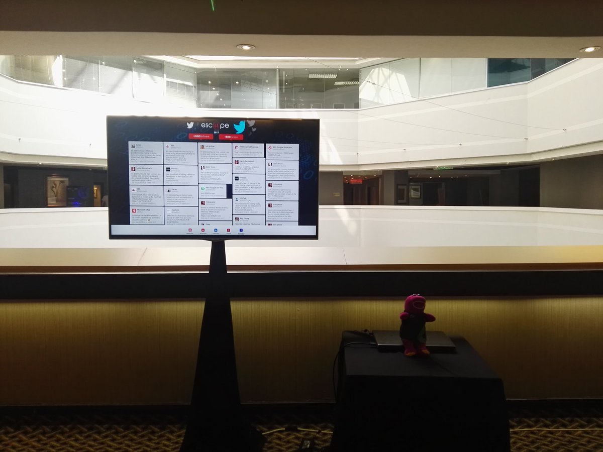 GerybBg's tweet image. Barney guarding the Twitter wall @bbdsoftware #bbdescape