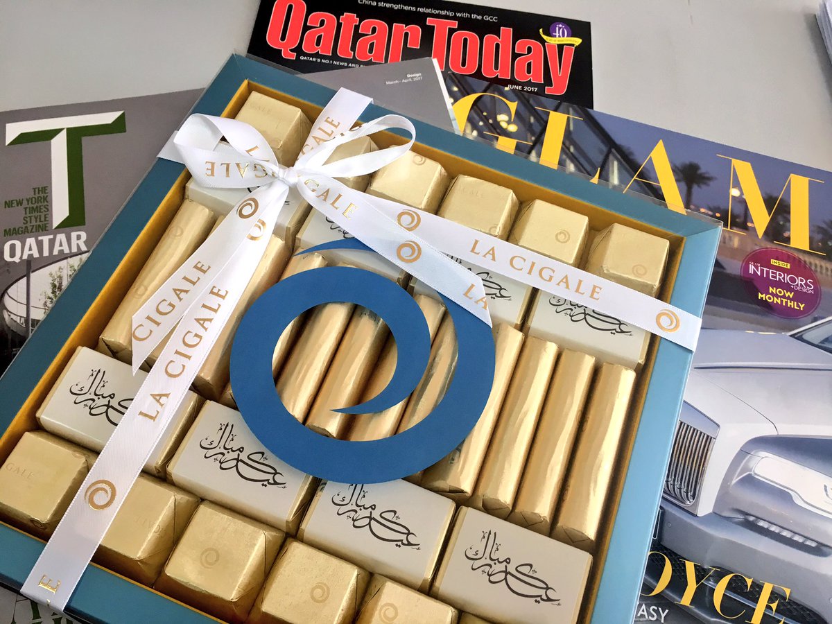 GlamQatar's tweet photo. Thank you @LaCigaleDoha for the lovely #Eid chocolates!
Eid Mubarak! #EidMubarak #EidAlAdha #EidInDoha https://t.co/wGzxIX2Jo1