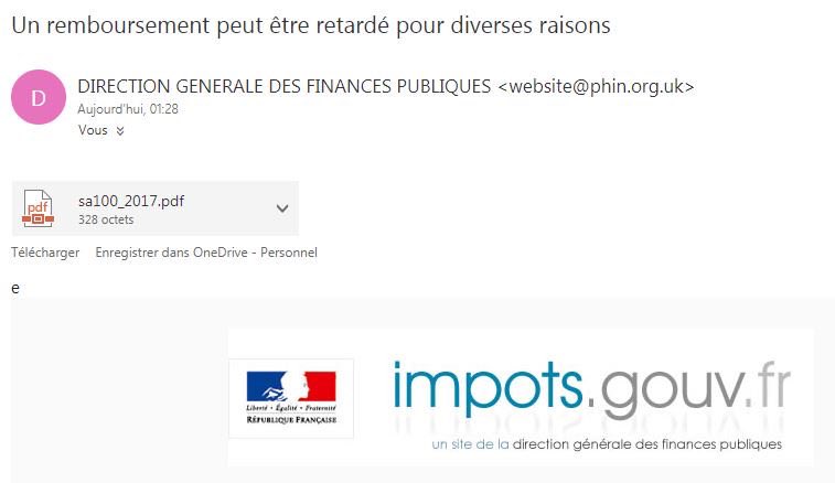 PoliceNationale's tweet photo. [RAPPEL] Dernier tiers #IMPOTS : de #FauxMails vous proposent un remboursement? ⚠️Alerte #arnaque #phishing! 
Restez vigilants https://t.co/pv7X8GTFF0