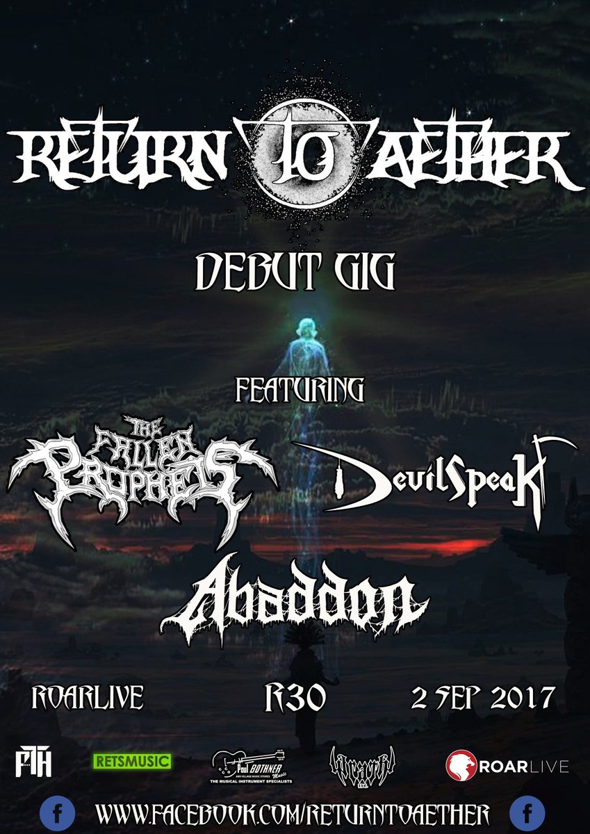 👁️ Return To Aether: Debut Gig 👁️‍
Sat 2 Sep <a href="/live_roar/">ROAR Live</a>
8pm, R30
#CapeTown #SouthAfrica #Metal #Gig #Show
@WotzupCapeTown
<a href="/RTCapetown/">Cape Town</a>