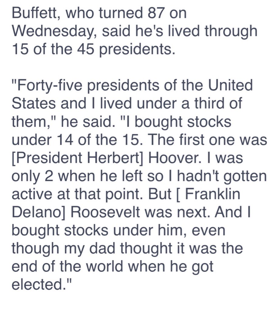 Happy Birthday Warren Buffett!   ok I\m a day late. : buy when u think it\s the end of the world! 