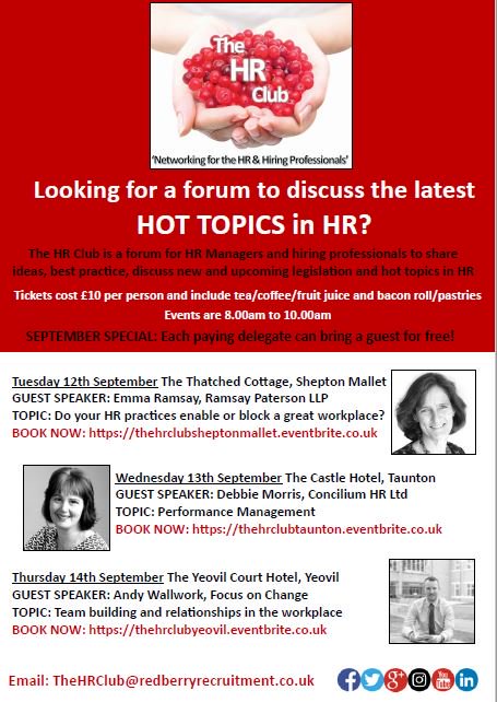Please share details of the #HRClub events <a href="/CastleHotel/">The Castle Hotel</a> <a href="/YeovilChamber/">Yeovil Chamber</a> <a href="/chambersomerset/">Somerset Chamber</a> <a href="/EthicalHR/">Ramsay Paterson LLP</a> @ConciliumHR <a href="/SheptonCofC/">Shepton Chamber</a> <a href="/Helen_Lacey/">Helen Lacey</a>