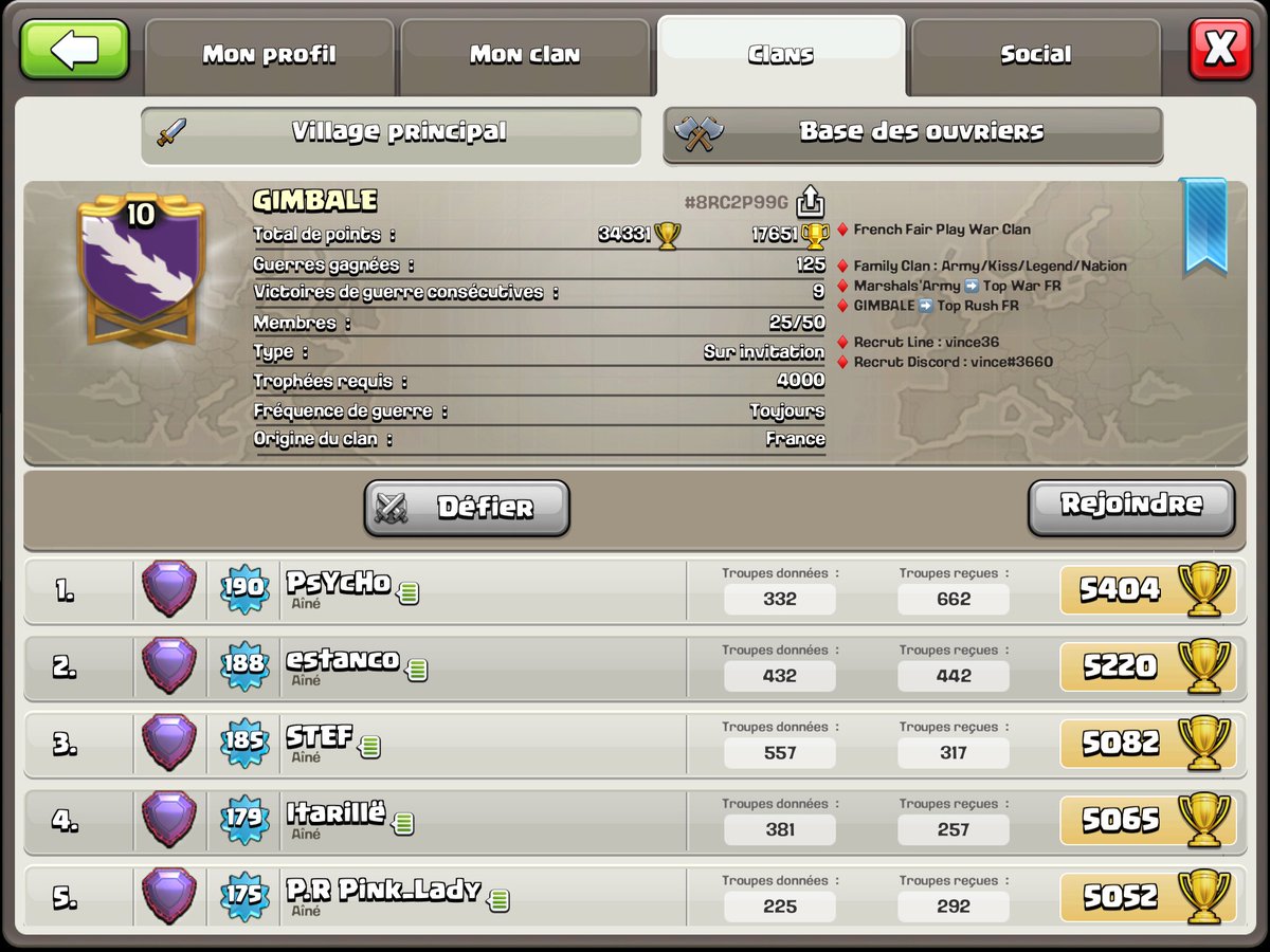 Ouverture d'un nouveau clan rush/gdc pour Marshals'Army, nous recherchons des rushers th11 pour viser le Top fr ! #ClashOfClans