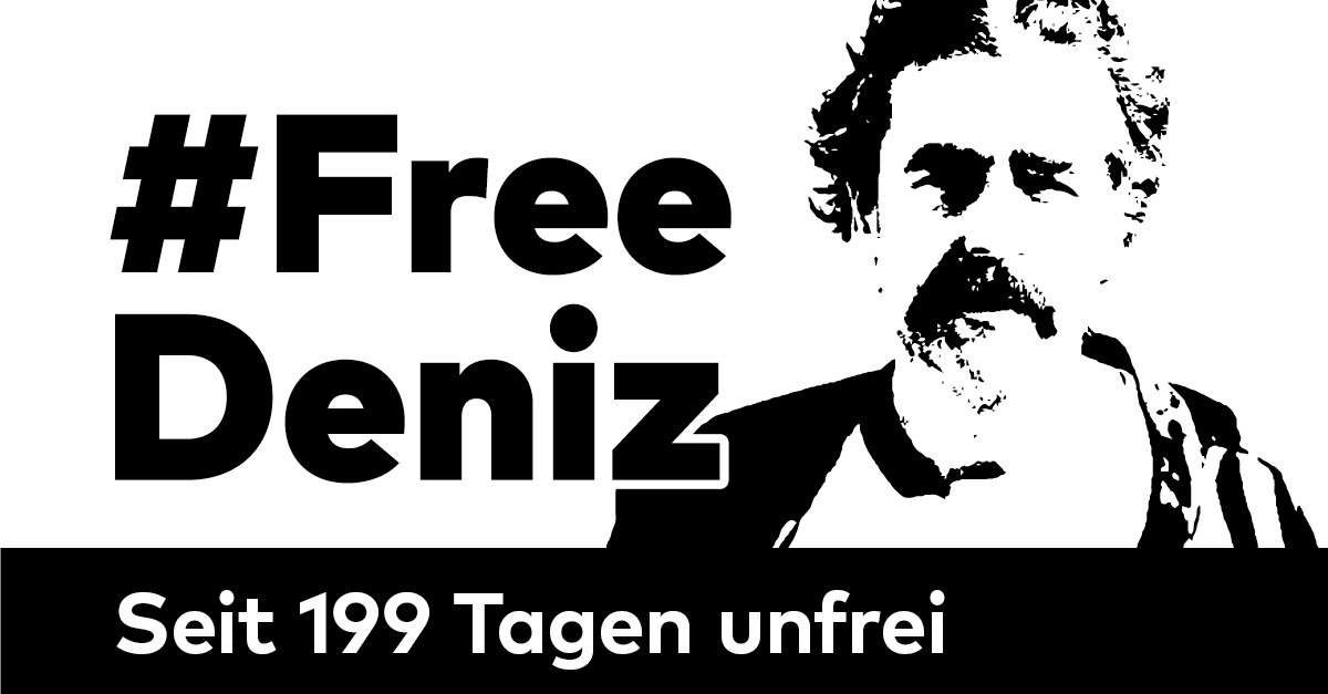 welt's tweet photo. Unser Kollege Deniz Yücel sitzt seit 199 Tagen ohne Anklage in türkischer Haft. Schreibt ihm einen Brief! https://t.co/0mnfn7Cj6I #FreeDeniz https://t.co/CW94IrS92o