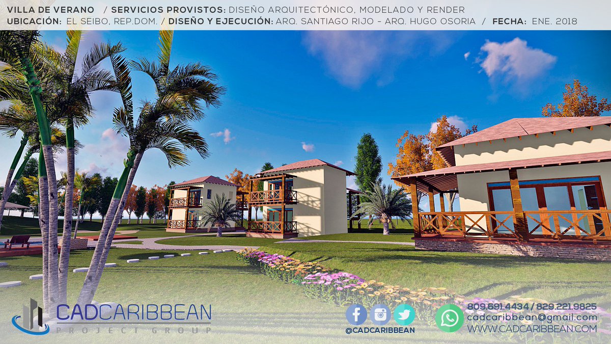 cadcaribbean's tweet image. Project: 14-17 (Villa de Verano, El Seibo Rep. Dom) #CADCaribbean #OSAN #ProjectGroup #Architecture #Arquitectura #Render