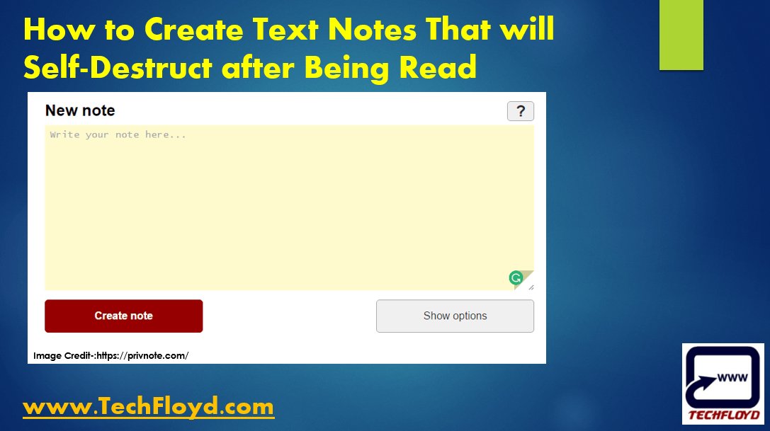 amarpatel001's tweet photo. How to Create Text Notes That will Self-Destruct after Being Read https://t.co/M5fLdciEnF #privatenote #privnote https://t.co/7aCorS6DFt