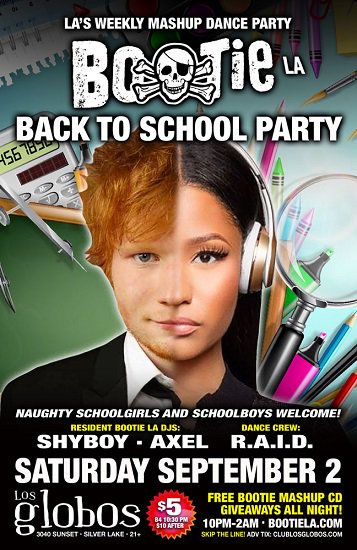 DJAxelrad's tweet photo. I'm DJing Bootie LA @ Los Globos this Sat 9/2! https://t.co/n7YNR7az1P
