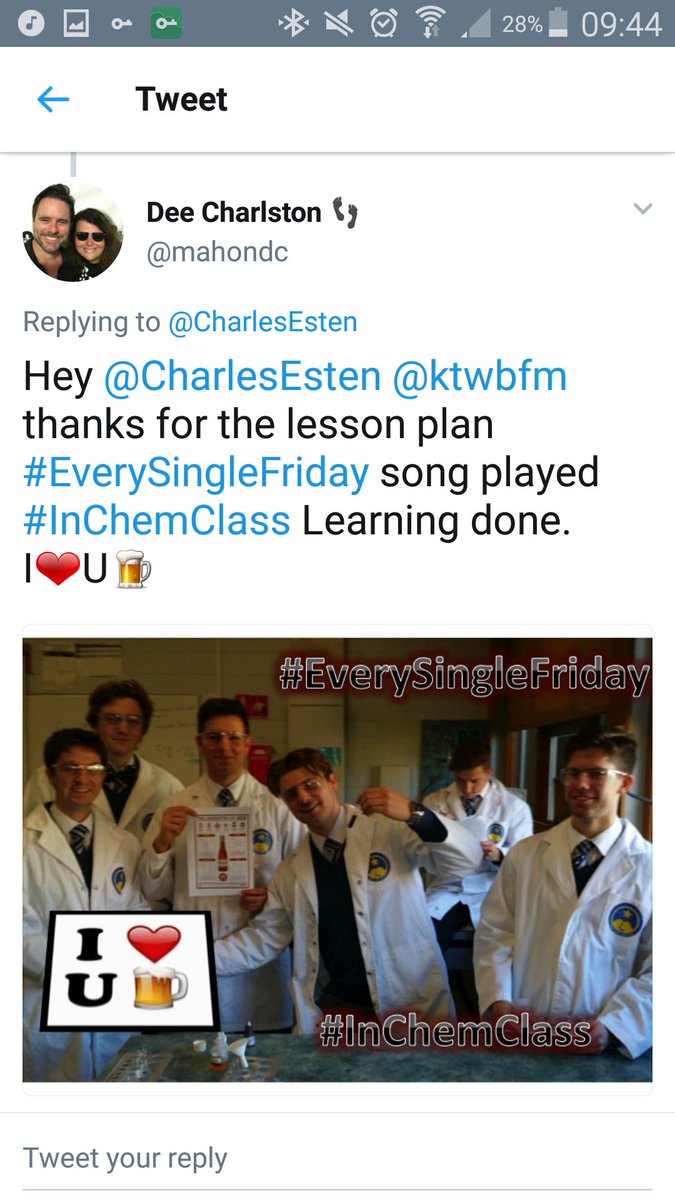 mahondc's tweet photo. @CMT Students definitely remembered the chemistry of esters after we played @CharlesEsten #EverySingleFriday song #I💜U🍻 #InChemClass https://t.co/3Qah08s4Ww