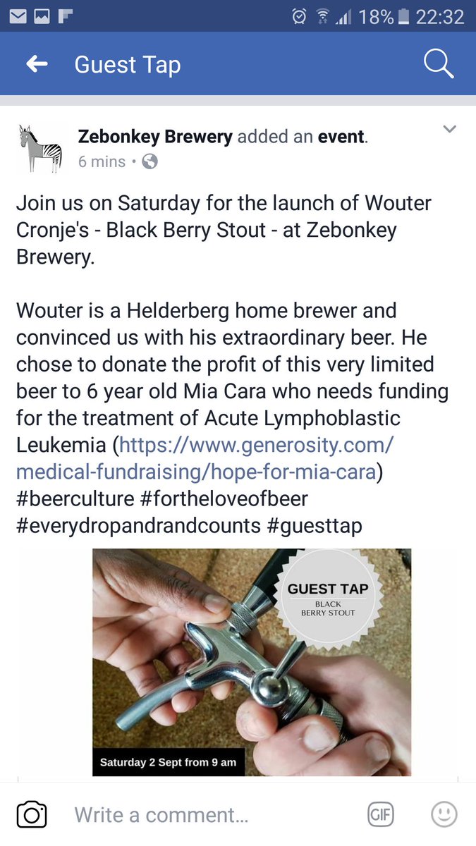 Join us this coming Saturday at <a href="/janschmidtborn/">Zebonkey</a> <a href="/zebonkey1/">Zebonkey Beer</a> from 9am for the launch of my limited #blackberriestout. m.facebook.com/events/4956571…