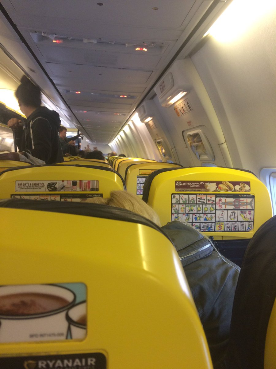 NJS_2012's tweet photo. Just boarded onto this very yellow airline. Not my preferred carrier! #fr5172 STN-BLL https://t.co/PSGBc03sts
