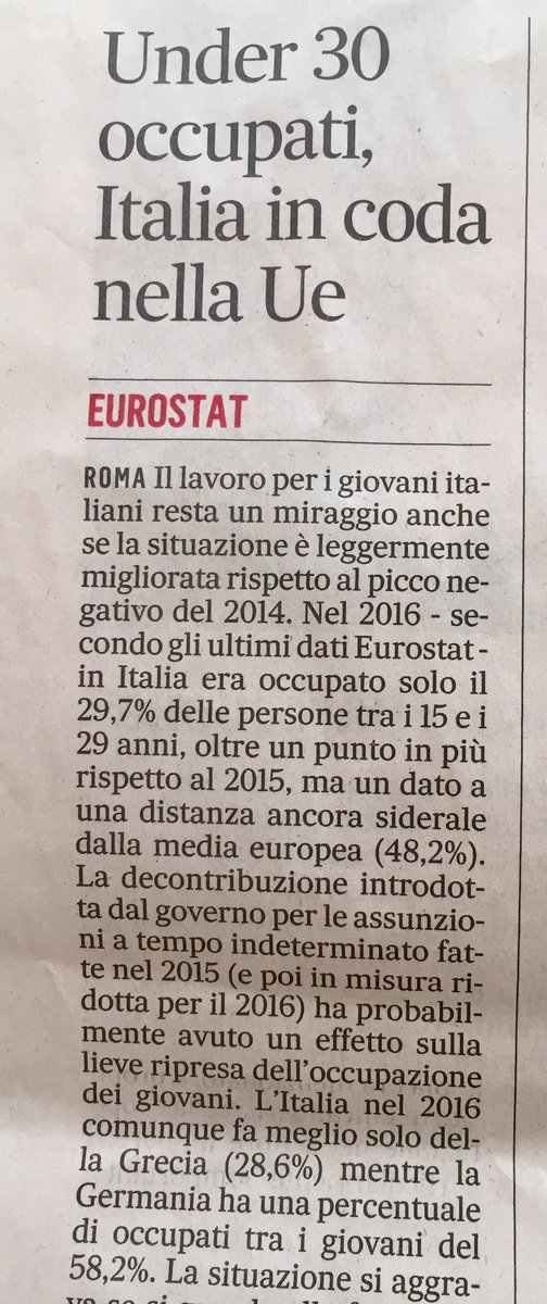 IlariaBifarini's tweet photo. #ISTAT: cresce la disoccupazione giovanile e raggiunge livelli record. #avanti verso la miseria! https://t.co/QZT2FRNKOK