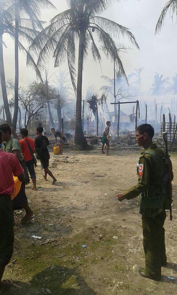 #ARSA #Terrorist Tactics : Setting fire  houses &amp; blasting IED Explosives #Rakhine #Myanmar , Verify #ARSA #Rakhine news , so many fake news