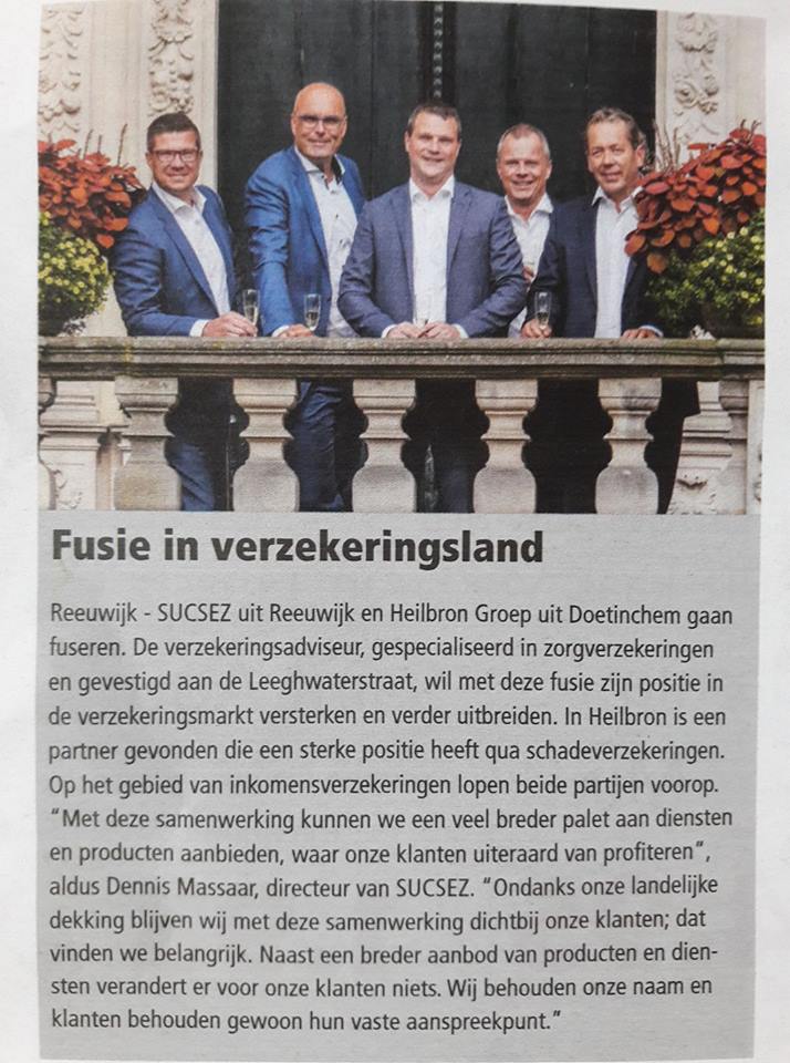 SUCSEZBV's tweet photo. Mooi artikel over onze #fusie met @Heilbron_nv in de Kijk op Bodegraven-Reeuwijk gisteren. https://t.co/nJ2J6RVBkt