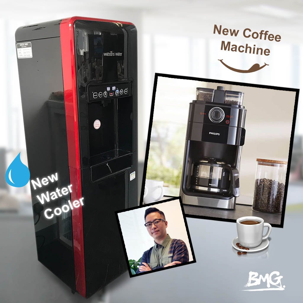 bmg_ww's tweet photo. Thank You Ewan for the New Coffee and Water Coolers. #BMGLife #AlwaysImproving #HongKong https://t.co/DglXccIoYH