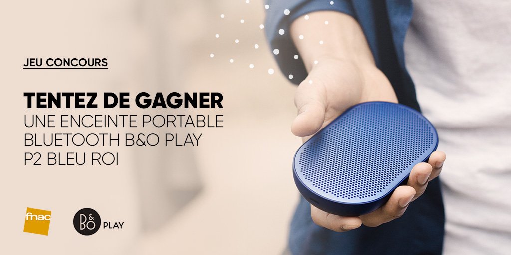 Fnac's tweet image. JEU CONCOURS : Tentez de gagner une enceinte portable bluetooth B&amp;amp;O Play P2 bleu roi ! Pour participer &amp;gt;&amp;gt; RT + Follow @Fnac