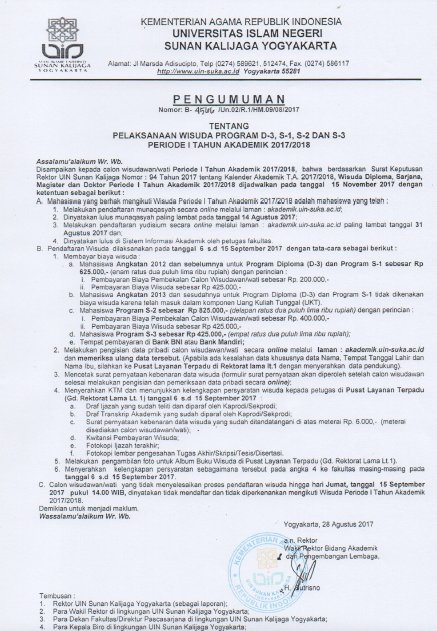 UINSK's tweet photo. #pengumumanAkademik Pendaftaran Wisuda Periode I TA 2017/2018. Mohon dicermati pengumuman berikut https://t.co/XHM7CHwser https://t.co/KsGG3QGEtM
