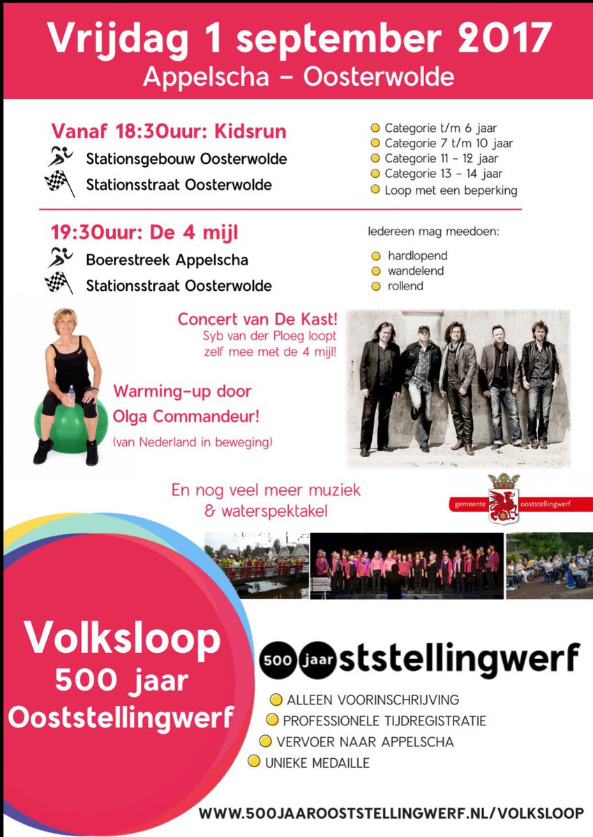 Morgen vanaf 17.30 uur volop feest in Oosterwolde. Oa optreden De Kast. Veel winkels zijn deze avond ook geopend!