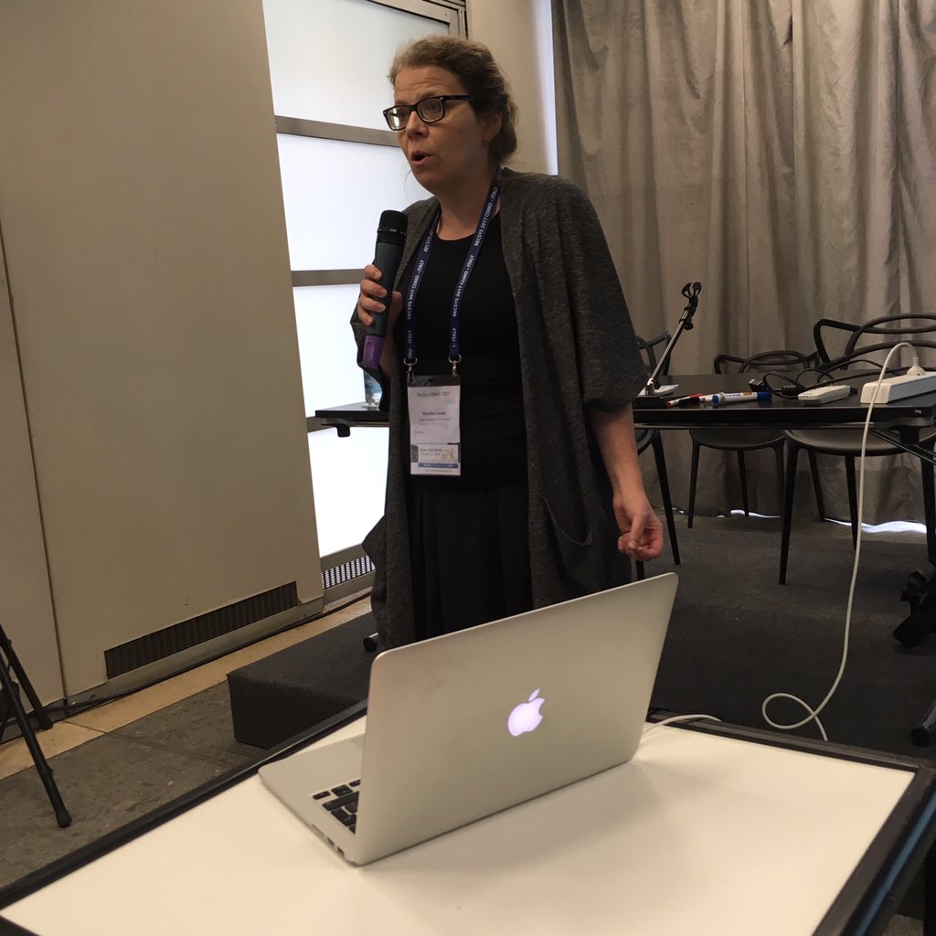 FAccTRec's tweet photo. Martha getting us started with Minimal Necessary Data. #recsys2017 #fatrec https://t.co/J7tX3MGq1V