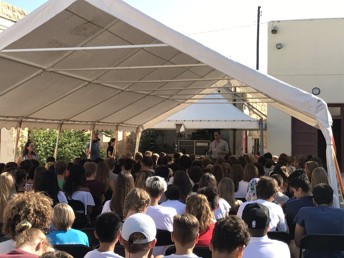 MrDiazj78's tweet photo. Welcome words from our secondary school principal #vishigh #vis #firstday @vismalta @djmiles https://t.co/6S2lSZrK1M