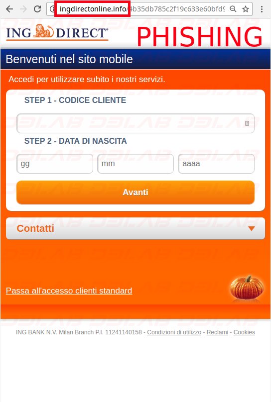 #phishing ai danni di @INGDIRECTItalia con dominio ingdirectonline[.]info creato ad hoc e grafica per dispositivi mobili