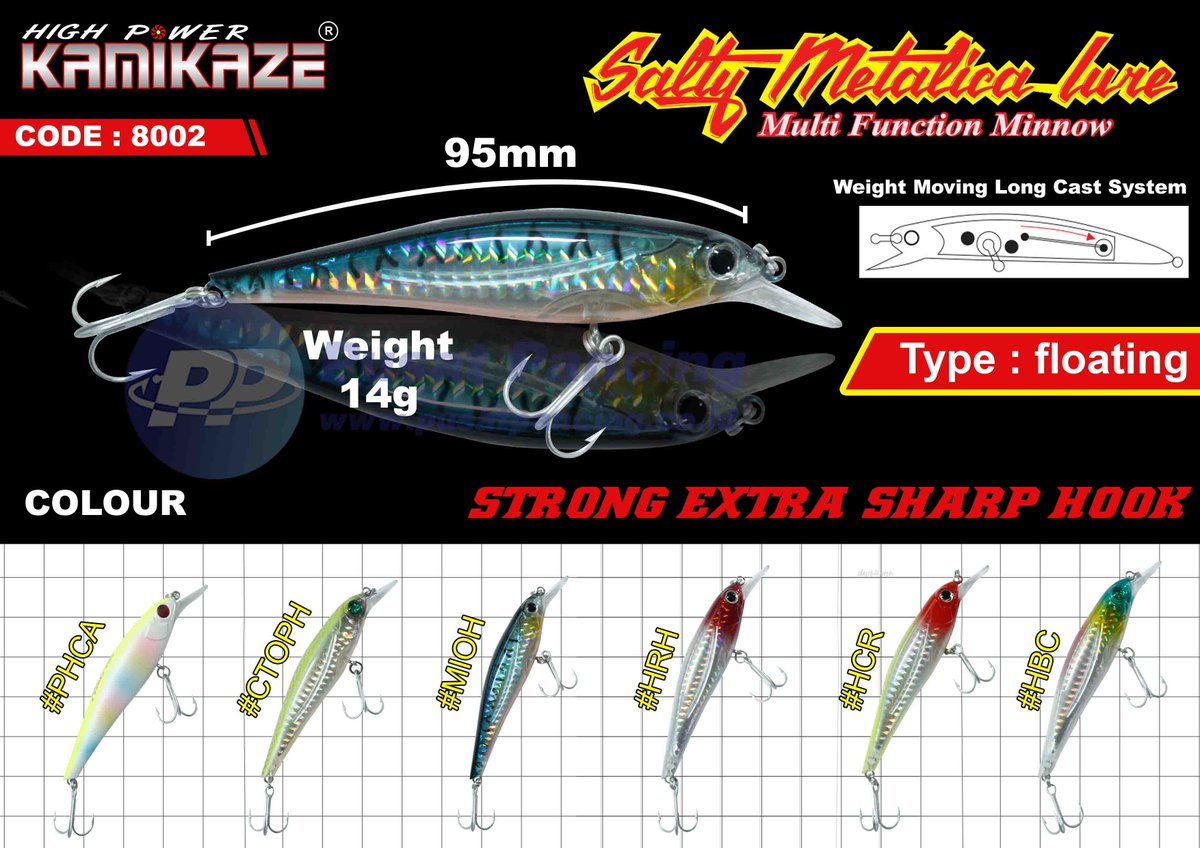 pusatpancingid's tweet photo. Salty Metalica 8002 #Lure #Umpan #kamikaze #saltymetalica #minnow #casting #tokoonline #tokopancing #IdulAdha https://t.co/0H1jQzXs6K https://t.co/qQq65IeKIc