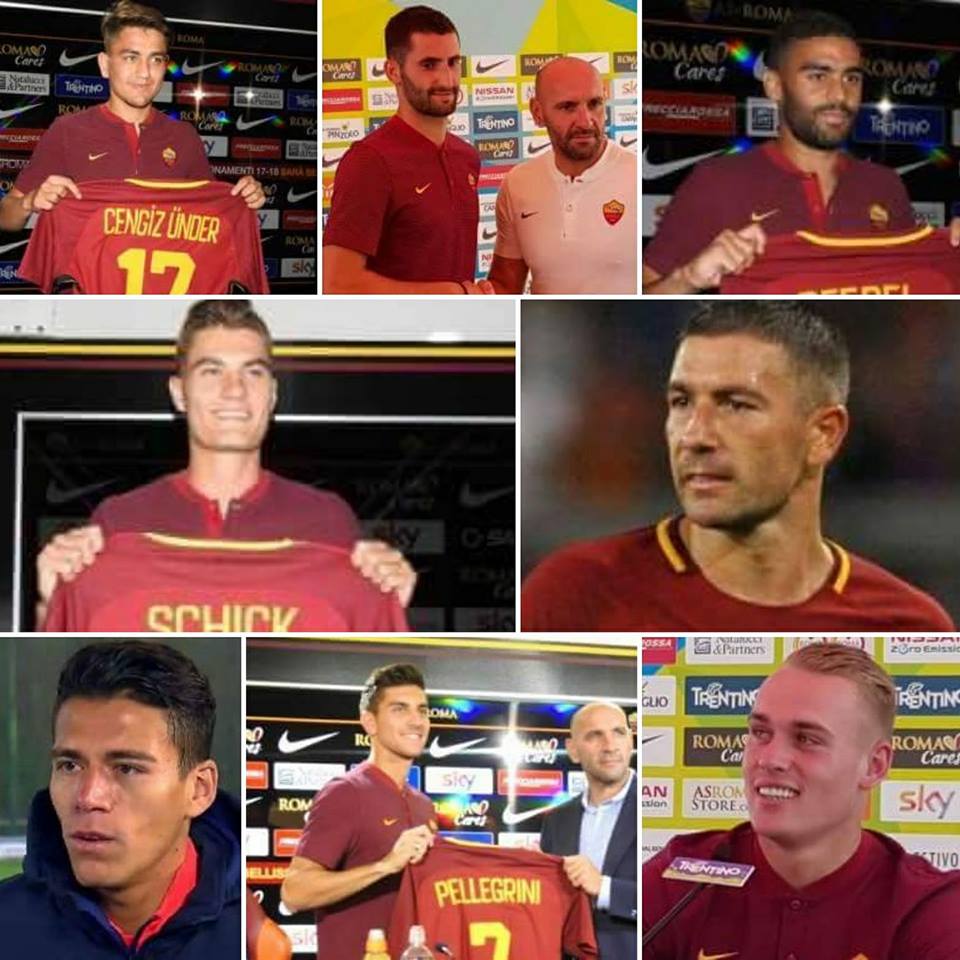 VoceGiallorossa's tweet photo. ❓Ünder, Gonalons, Defrel, Schick, Kolarov, Moreno, Karsdorp, Pellegrini. Che voto date al mercato della Roma? https://t.co/qBnpmWxYBU