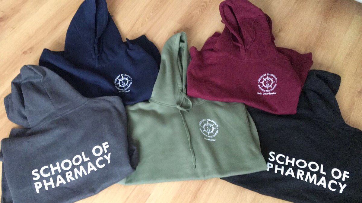MPSA_Pharmacy's tweet photo. Brand new MSOP hoodies available in these 5 colours and various sizes. Place your orders at the freshers fayre on 20/9/17. https://t.co/3lUUf7gC8j