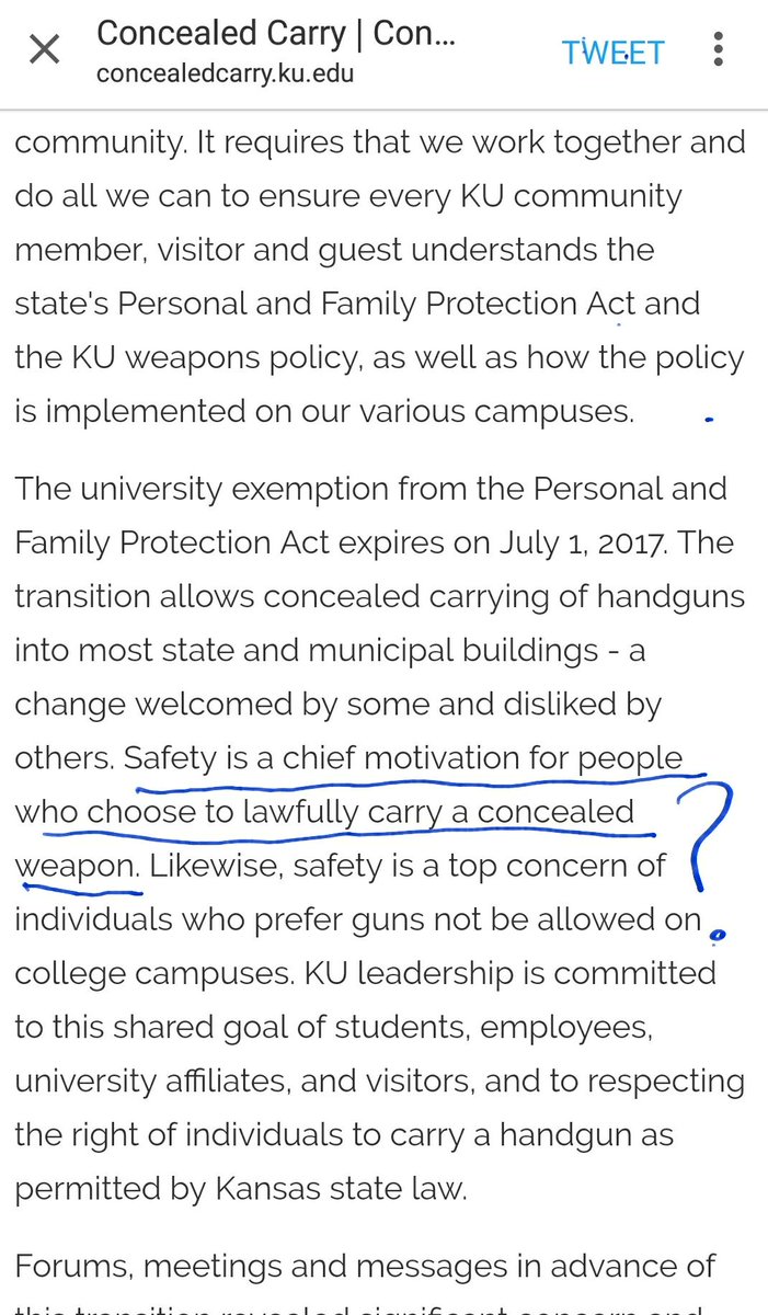 failcampuscarry's tweet photo. @KUProvostNeeli @KUprovost @KUnews since when can you read minds esp since ppl don't legally need permits/training? #failcampuscarry https://t.co/n8bgI2KUcL
