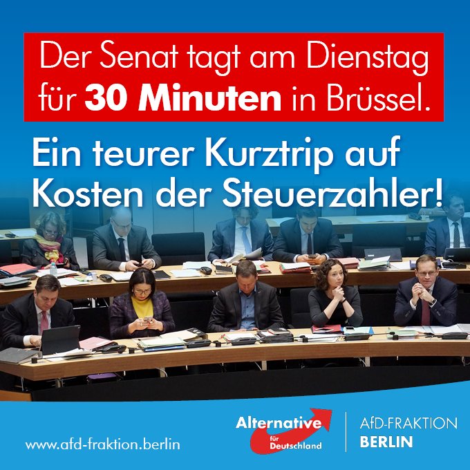 AfDFraktionAGH's tweet photo. Damit der Trip nicht so anstrengend wird, reisen die überlasteten Senatoren schon einen Tag vorher an. Streß pur! https://t.co/ph6hK9PJz8