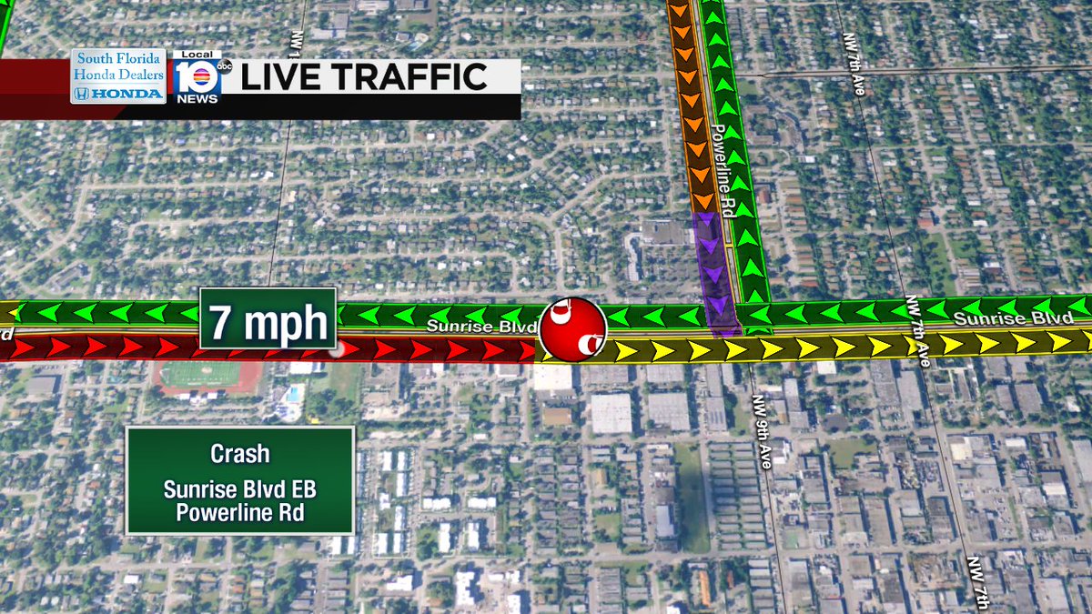 Crash on Sunrise Blvd EB at Powerline Rd #traffic https://t.co/NGEt2CEuYn