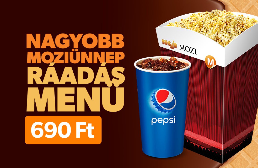sugarmozi's tweet photo. A #Moziünnep #Ráadás menünk nem csak a nevében ráadás ;) 2,9L popcorn és 0,75L üdítő szeptember 6-ig CSAK #690Ft-ért! #SugárMozi https://t.co/iwBOufjxCW