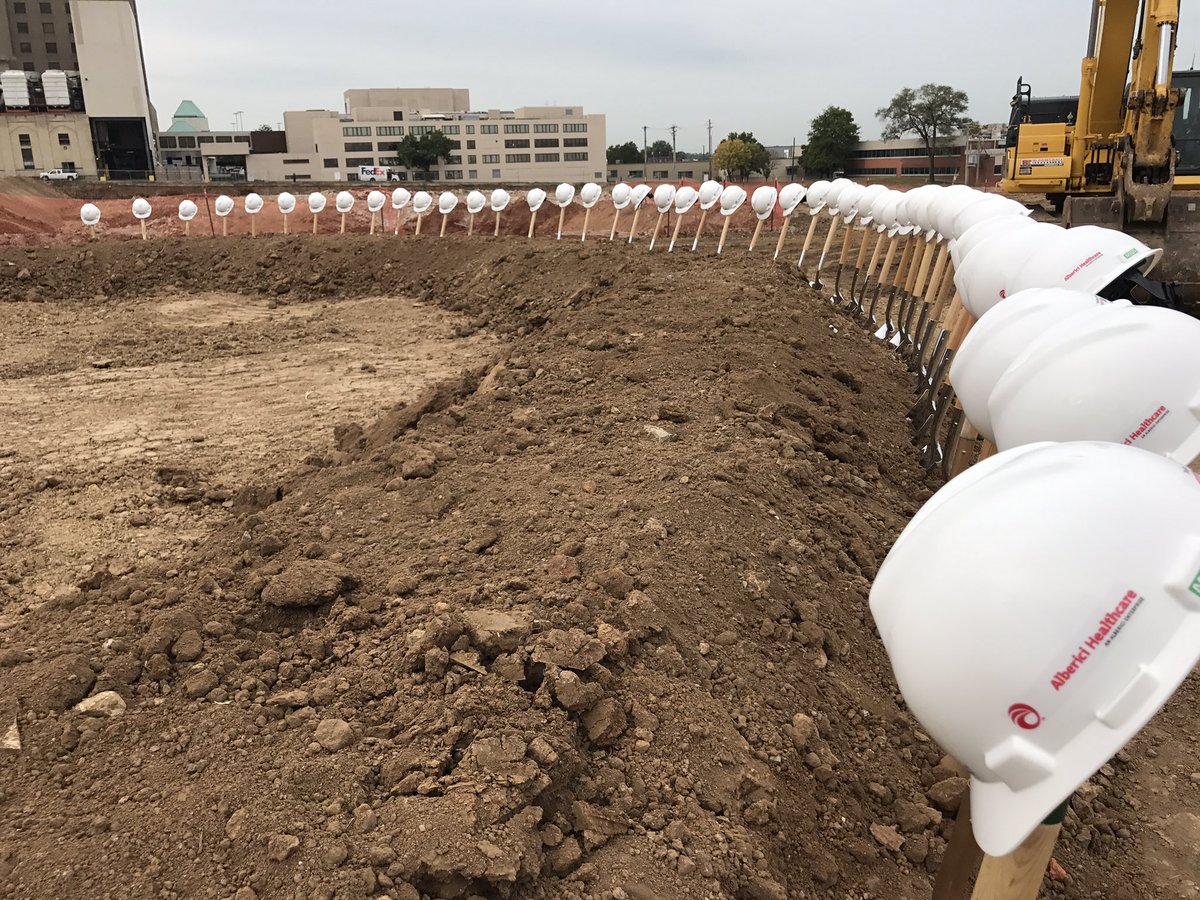 SLUHospital's tweet image. Shovels and hard hats at the ready for breaking ground on the new @SSMHealth SLU Hospital today.