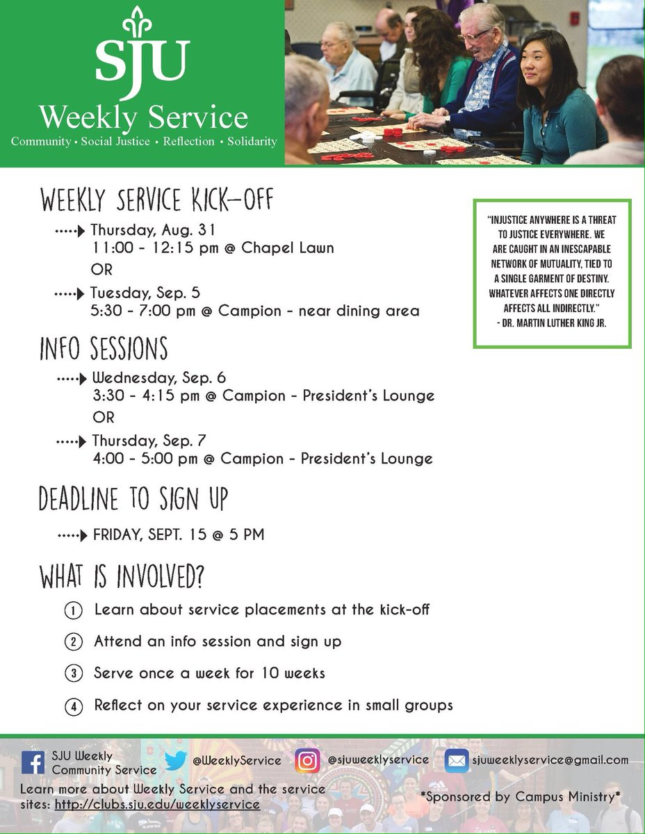 Weekly service kick off today!