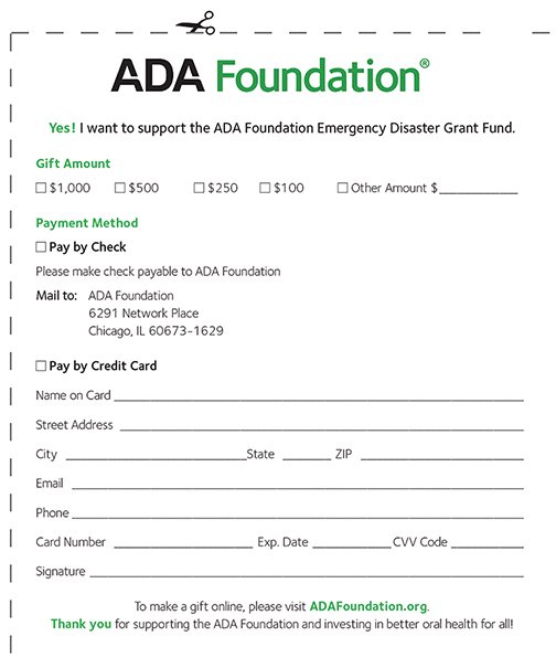FDADental's tweet photo. Help ADA Foundation provide emergency disaster relief https://t.co/jlh4zXOt9x https://t.co/S3BX20zgIO